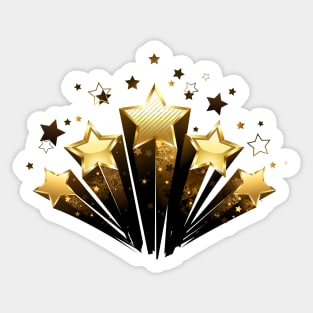 Five gold stars ( 5 stars ) Sticker